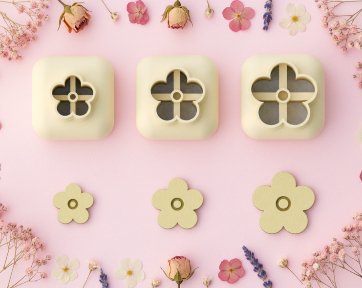 Mini emporte-pièce fleur – cutter pâte polymère bijoux DIY breloques – 8 10 12 mm – EP-320 – fabriqué en France
