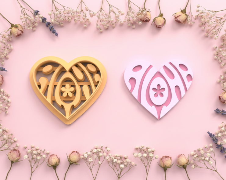 Emporte-pièce cœur bohème – pâte polymère bijoux DIY – 25 à 45 mm – EP-334 – fabriqué en France