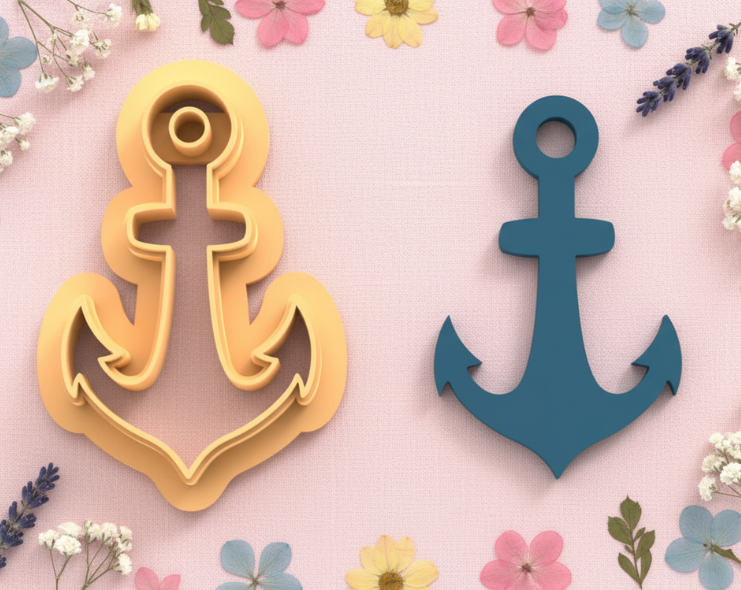 Emporte-pièce ancre marine – pâte polymère bijoux DIY – 20 à 45 mm – EP-335 – fabriqué en France