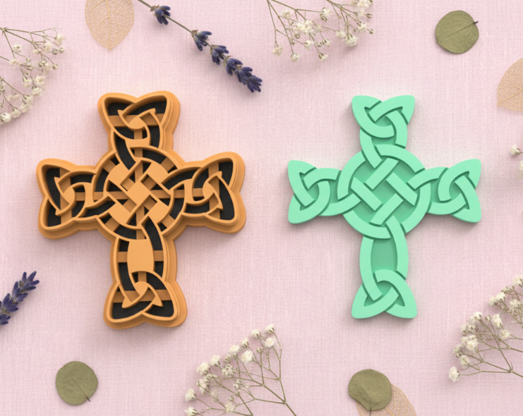 Emporte-pièce croix celtique – pâte polymère bijoux DIY – 40 à 60 mm – EP-349 – fabriqué en France