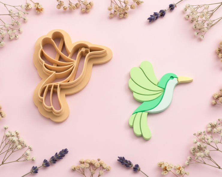 Emporte-pièce colibri – pâte polymère bijoux DIY – 25 à 45 mm – EP-354 – fabriqué en France