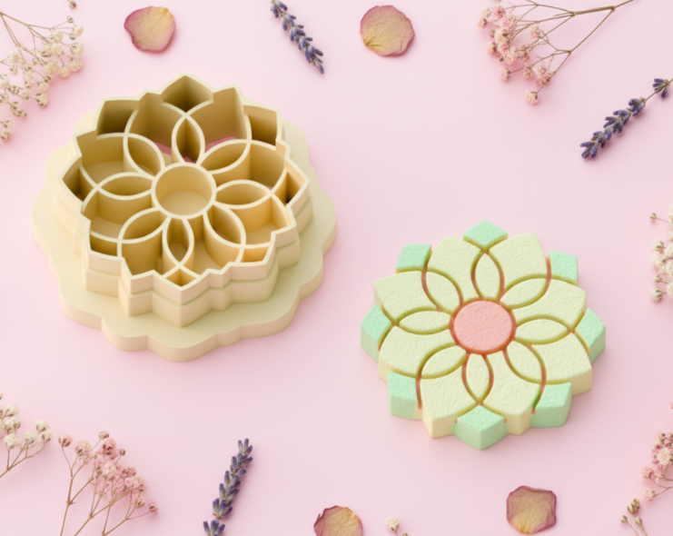 Emporte-pièce fleur mandala – pâte polymère bijoux DIY – 25 à 45 mm – EP-360 – fabriqué en France