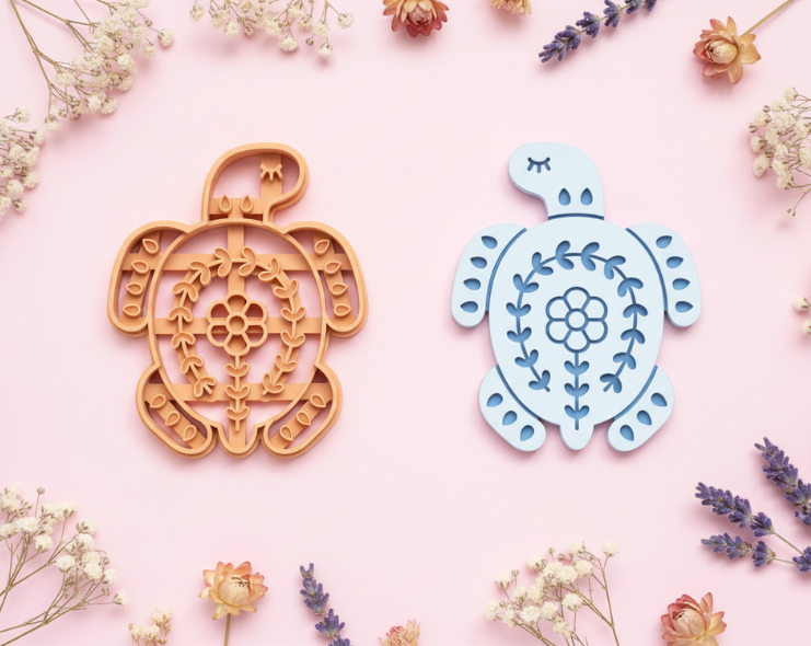 Emporte-pièce tortue mandala – pâte polymère bijoux DIY – 25 à 45 mm – EP-368 – fabriqué en France