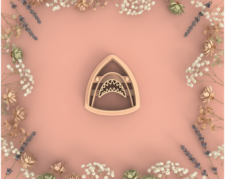 Emporte-pièce requin stylisé – pâte polymère bijoux DIY – 20 à 40 mm – EP-381 – fabriqué en France