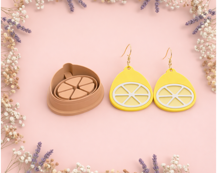 Emporte-pièce citron tranche – pâte polymère bijoux DIY – 20 à 40 mm – EP-382 – fabriqué en France