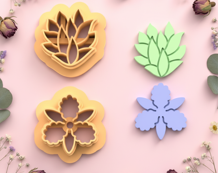 Emporte-pièce fleurs de l’océan pampille – pâte polymère bijoux DIY – 30 à 50 mm – EP-398 - lot de 2 – fabriqué en France