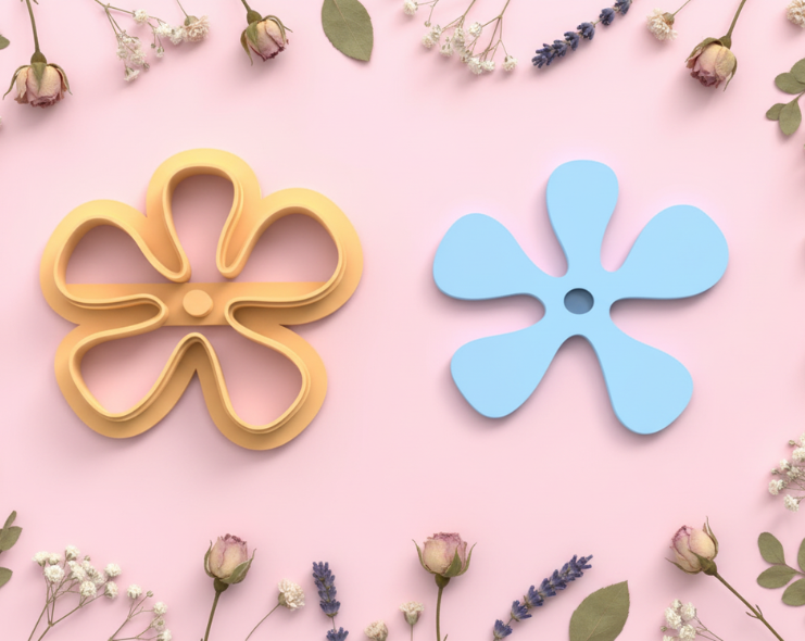 Emporte-pièce fleur minimaliste pampille – pâte polymère bijoux DIY – 20 à 45 mm – EP-399 – fabriqué en France