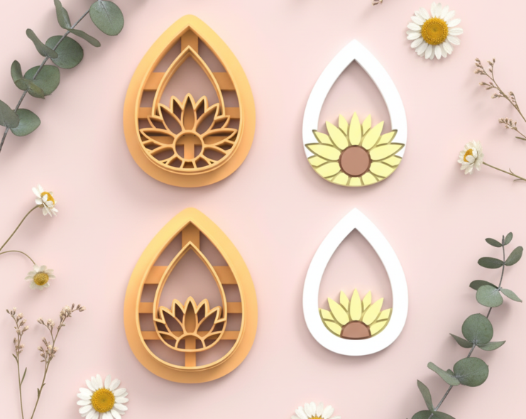 Emporte-pièce gouttes tournesol DIY – lot de 2 – 30 à 50 mm – EP-426