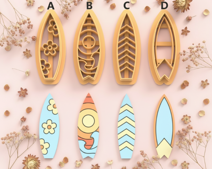 Emporte-pièce planche de surf DIY – 4 modèles au choix – 40 à 60 mm – EP-441