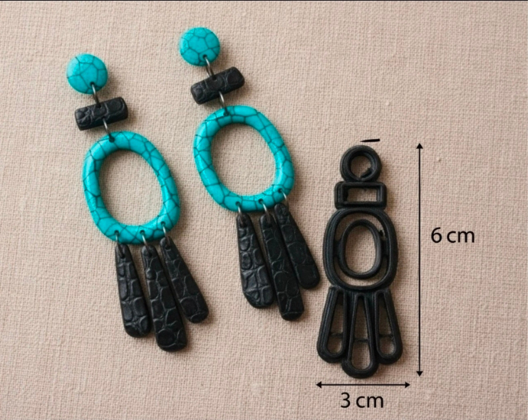 Emporte-pièce pendentif bohème 3 éléments 6 cm – Découpe pâte polymère FIMO – Outil bijoux DIY – Fabriqué en France. EP-59