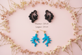 Emporte-pièces bijoux feuille organique – lot de 2 gauche et droite – 3,8 cm – DIY. EP-94