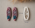 Emporte-pièce pour boucles d’oreilles – Forme allongée ajourée florale – DIY argile polymère
