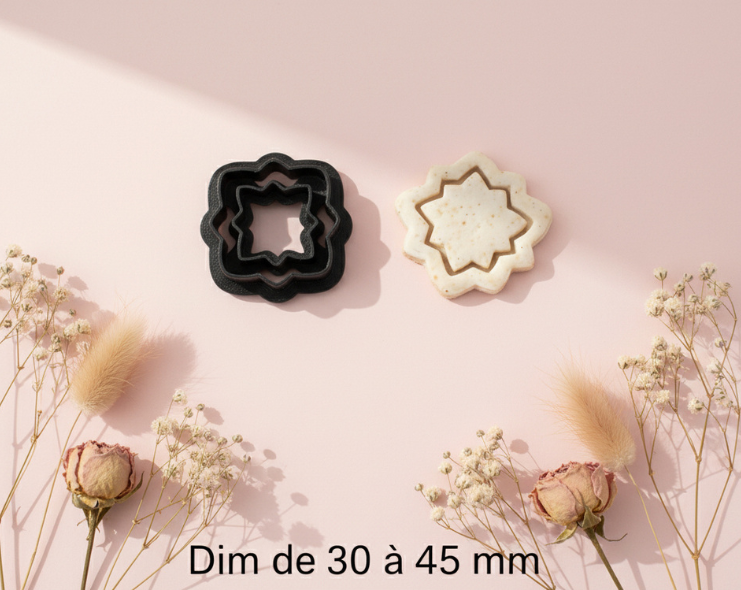 Emporte-pièce pampille fleur ajourée géométrique – Bijoux DIY – 4 tailles disponibles 30 à 45 mm