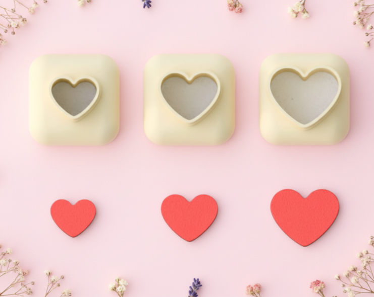 Mini emporte-pièce cœur – cutter pâte polymère bijoux DIY breloques – 8 10 12 mm – EP-321 – fabriqué en France