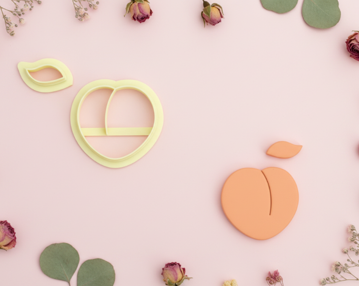 Emporte-pièce pêche pour bijoux et créations DIY – fruit d'été – 20 à 35 mm – EP-511