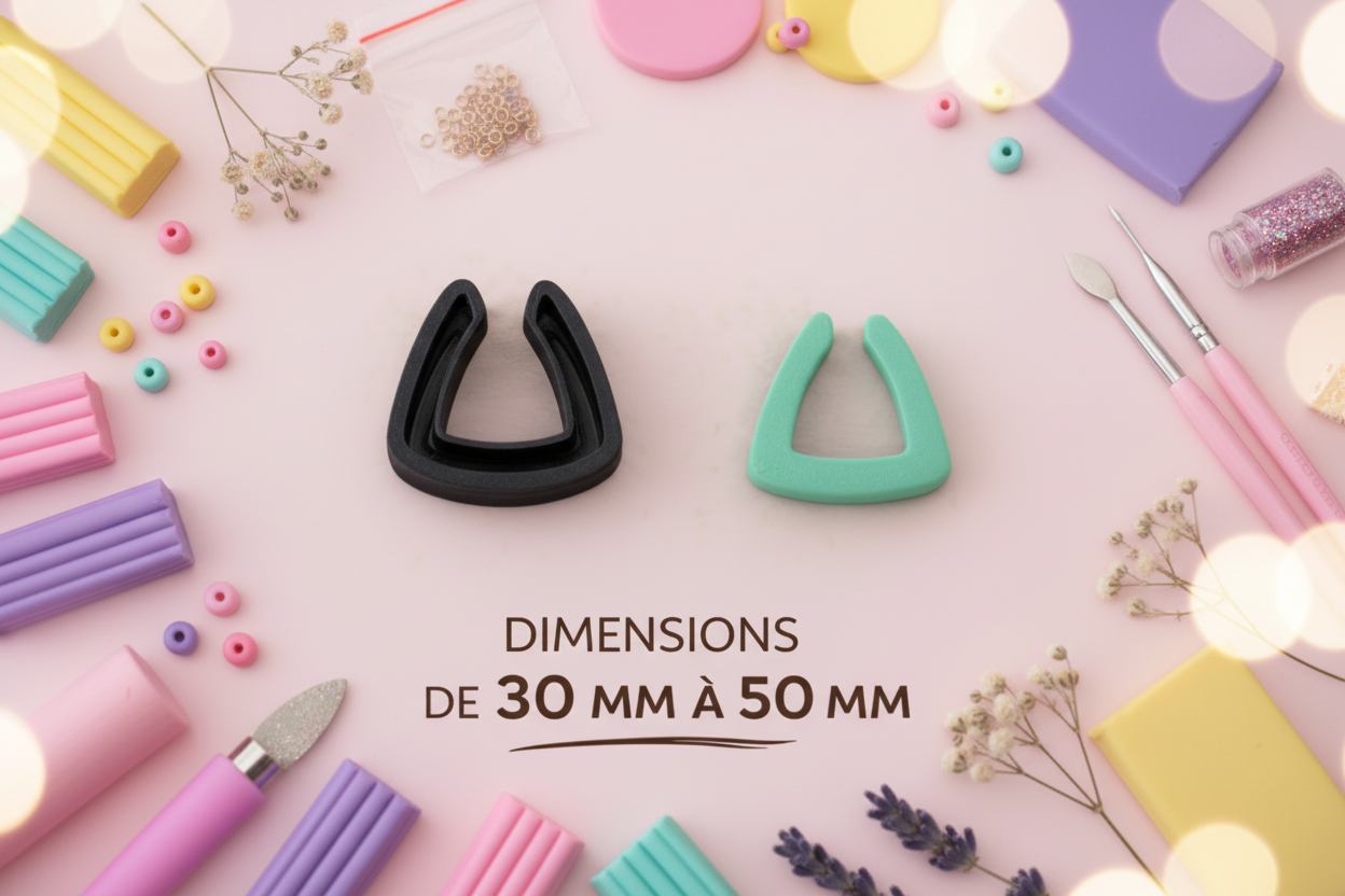 Emporte-pièce bijoux pâte polymère arche moderne – outil DIY boucles d’oreilles – 30 à 50 mm – fabriqué en France. EP-128