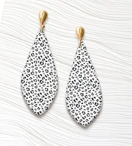 Feuille de transfert léopard noir et blanc pour pâte polymère  – 10 × 14 cm – DIY bijoux. TF32