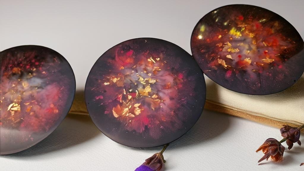 Sous-verres rouge, noir et or "Carla"