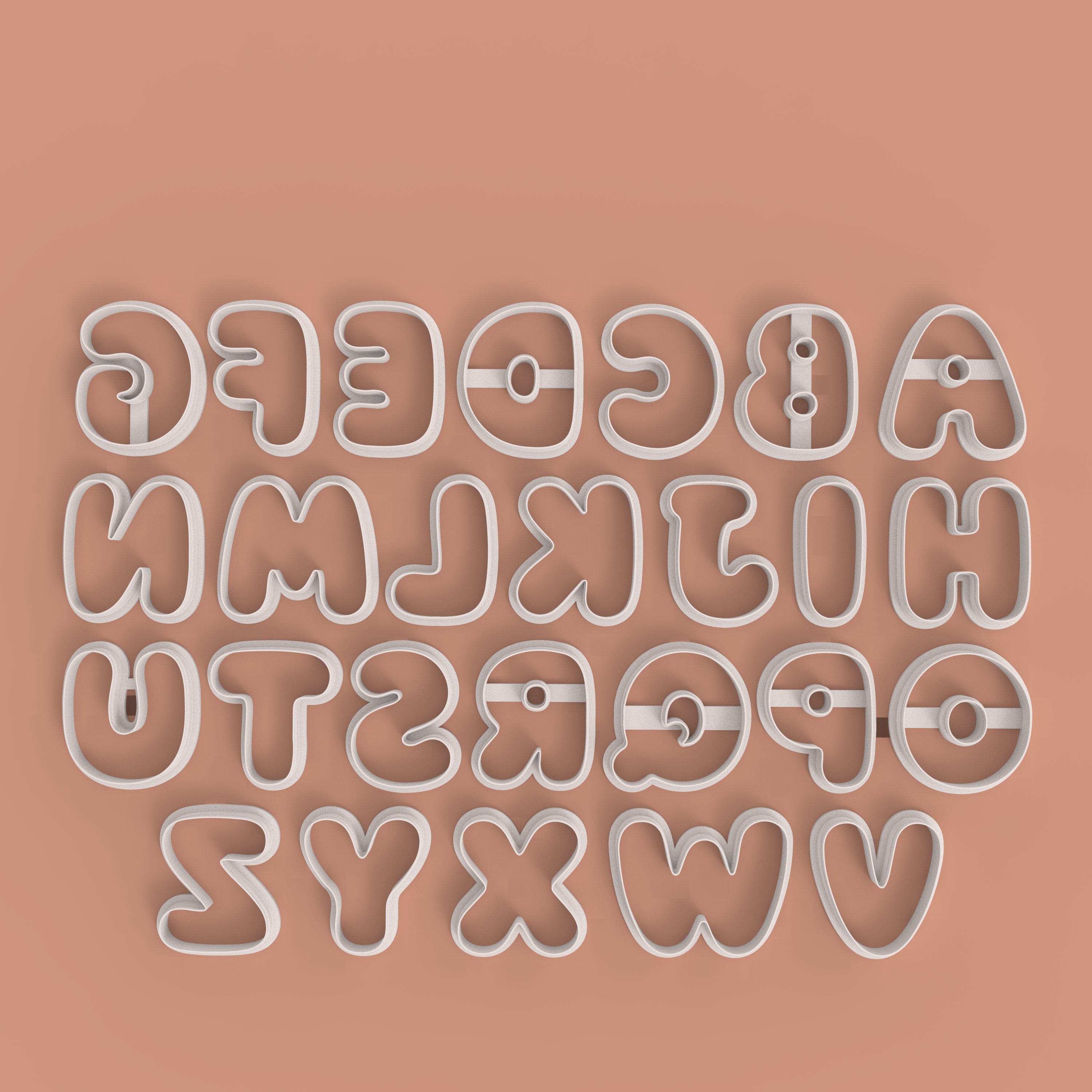 Alphabet Bubble – Lettres individuelles – 20, 25, 30, 40 ou 50 mm – EP-657