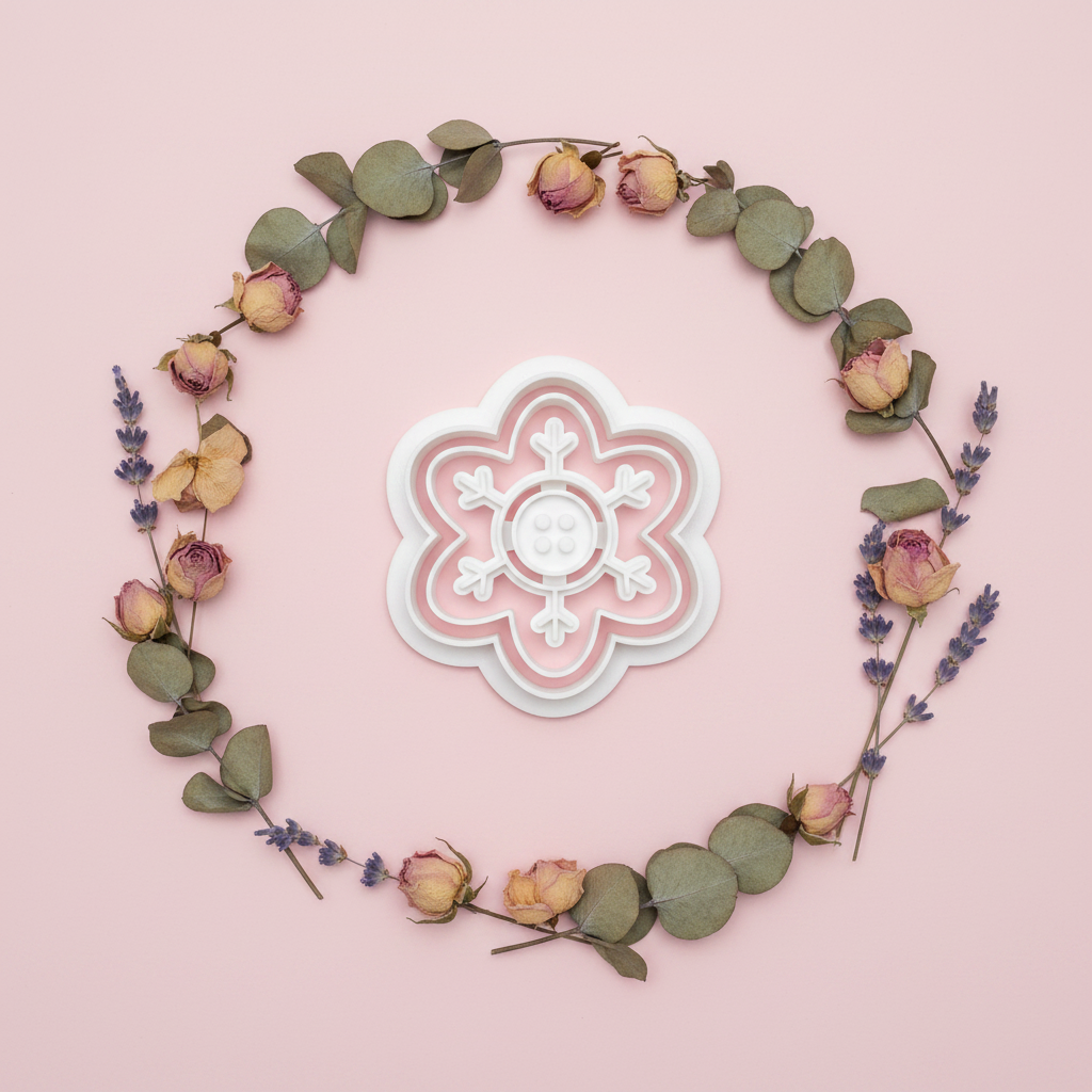 Emporte-pièce Fleur bouton couture – 20 à 35 mm – EP-534