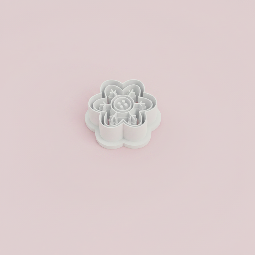 Emporte-pièce Fleur bouton couture – 20 à 35 mm – EP-534
