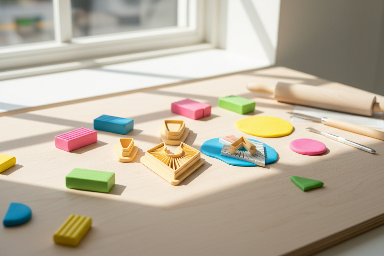 Emporte-pièces éventail géométrique – 3 parties – cutters pâte polymère bijoux – pampilles design graphique – forme losange moderne – 30 à 50 mm – EP-201 – fabriqué en France