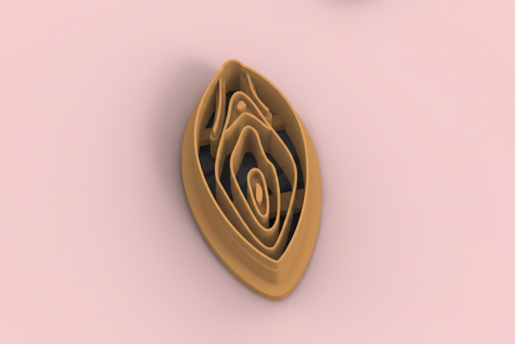 Emporte-pièce forme vulve stylisée – cutter pâte polymère bijoux – pampilles EVJF – design minimaliste et engagé – 25 à 55 mm – EP-35 – fabriqué en France
