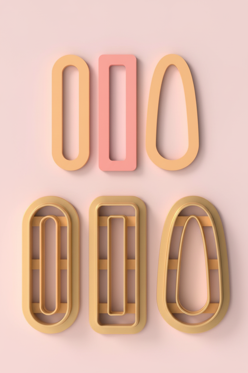 Emporte-pièce barrette formes ovales – cutter pâte polymère accessoires cheveux DIY – 3 modèles au choix A B C – 40 à 60 mm – EP-278 – fabriqué en France