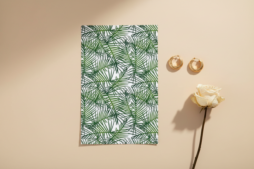 Feuille de transfert feuillage pour pâte polymère  – 10 × 14 cm – DIY bijoux. TF26