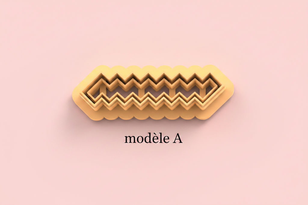 Emporte-pièce barrettes fantaisie – pâte polymère bijoux DIY – 40 à 60 mm – 4 modèles A B C D – fabriqué en France