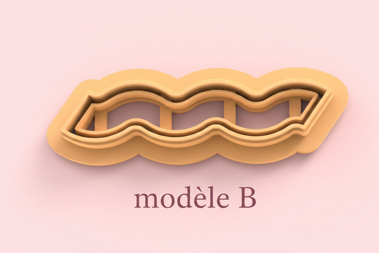 Emporte-pièce barrettes fantaisie – pâte polymère bijoux DIY – 40 à 60 mm – 4 modèles A B C D – fabriqué en France