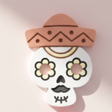 Emporte-pièce Tête de mort mexicaine (Calavera) – Modèle au choix – 25 à 45 mm – EP-618