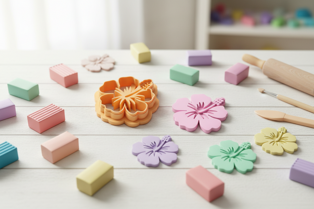 Emporte-pièce fleur hibiscus ajourée – bijoux pâte polymère – 25 à 45 mm – EP-210