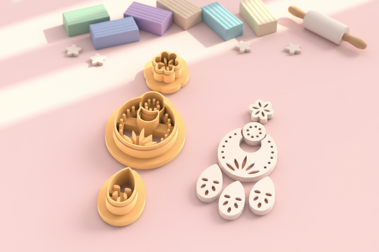 Emporte-pièce boucles d’oreilles bohème mandala – pendentif floral ajouré – bijoux pâte polymère DIY – 40 à 60 mm – EP-213