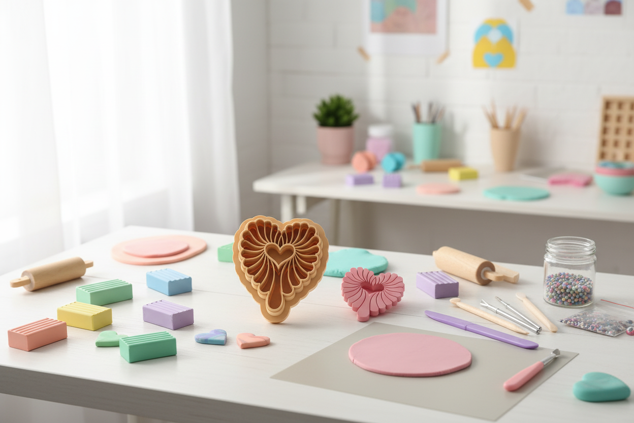 Emporte-pièce cœur ailes ajouré – bijoux pâte polymère – 30 à 45 mm – EP-224