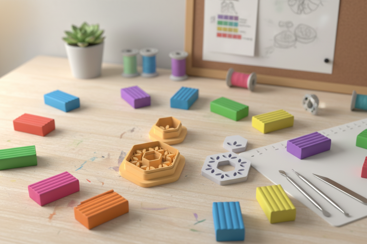 Emporte-pièces hexagone floral ajouré – bijoux pâte polymère – forme géométrique élégante – 30 à 50 mm – DIY boucles d’oreilles