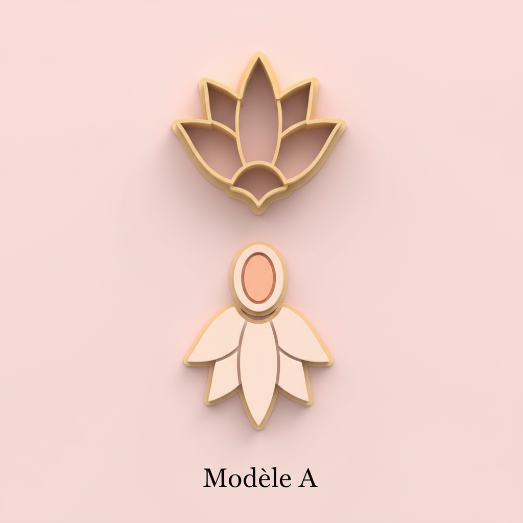 Emporte-pièces formes modernes texturées – cutters pâte polymère bijoux DIY pampilles – 4 modèles au choix ou lot complet – 25 à 45 mm – EP-270 –