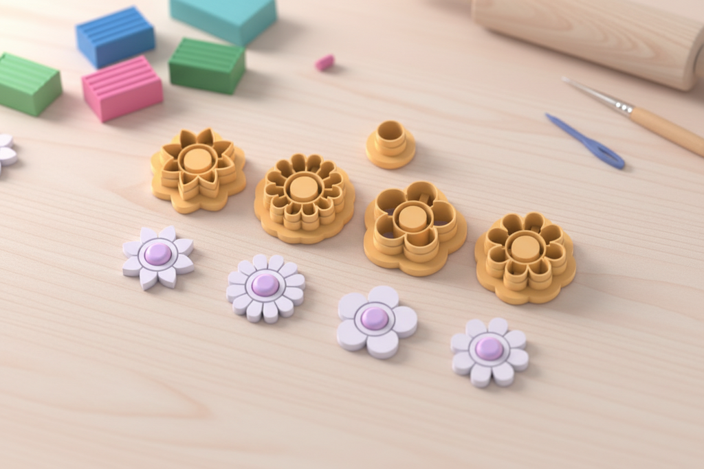 Emporte-pièces fleurs – lot de 2 cutters pâte polymère bijoux DIY pampilles – 4 modèles au choix – 20 à 45 mm – EP-272 –