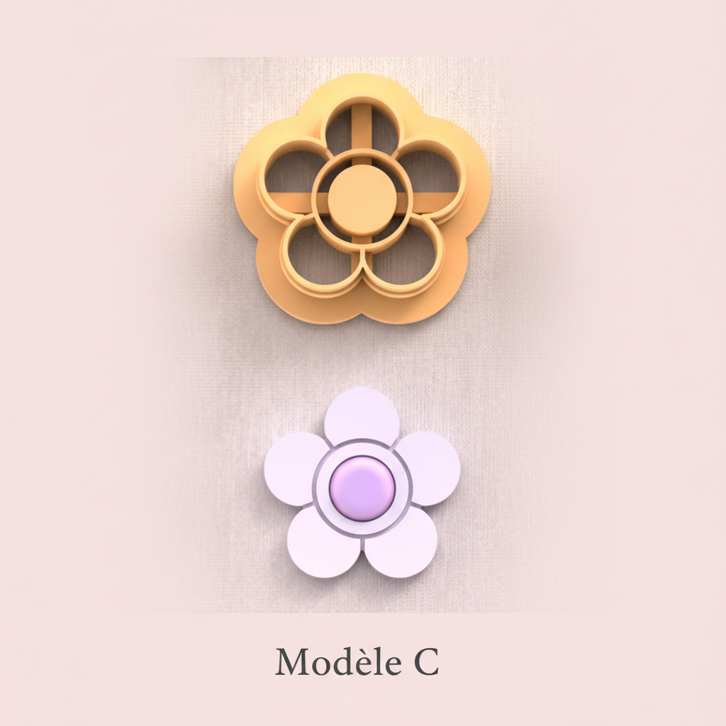 Emporte-pièces fleurs – lot de 2 cutters pâte polymère bijoux DIY pampilles – 4 modèles au choix – 20 à 45 mm – EP-272 –
