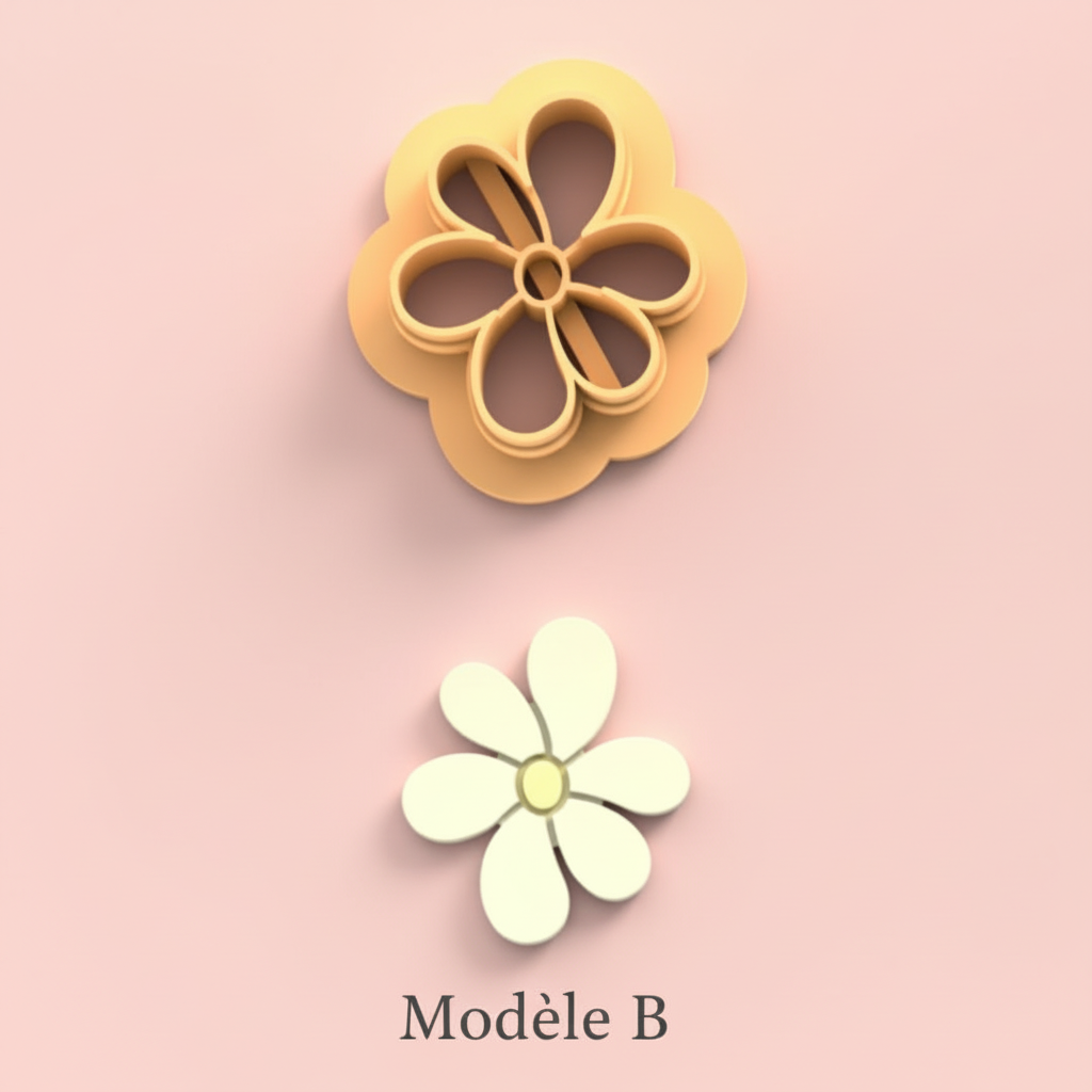 Emporte-pièces fleurs stylisées – cutters pâte polymère bijoux DIY pampilles – 4 modèles au choix A B C D – 20 à 45 mm – EP-275 – fabriqué en France