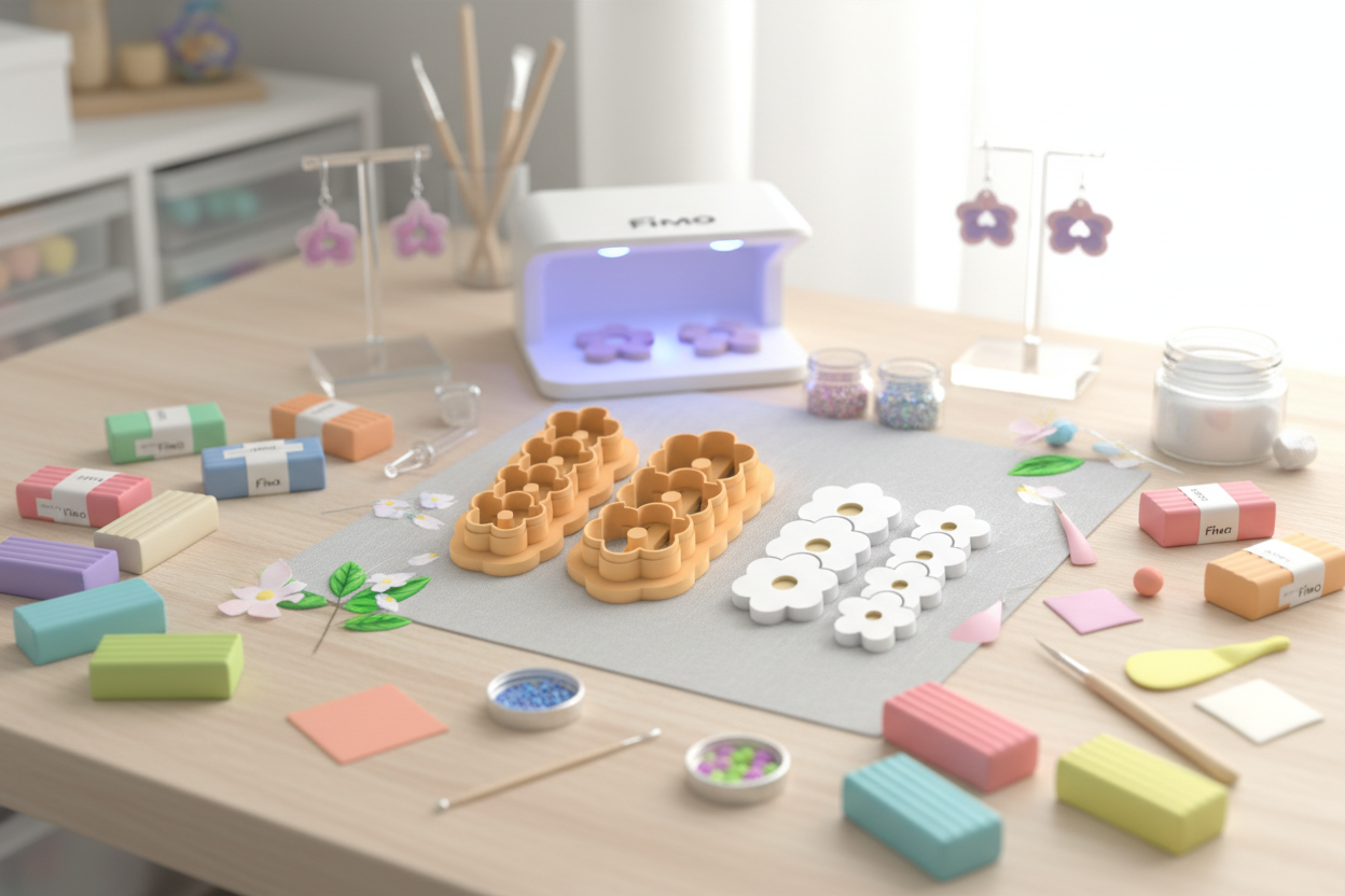 Emporte-pièce barrette fleurs – cutter pâte polymère accessoires cheveux DIY – modèle A ou B – 40 à 60 mm – EP-277 – fabriqué en France