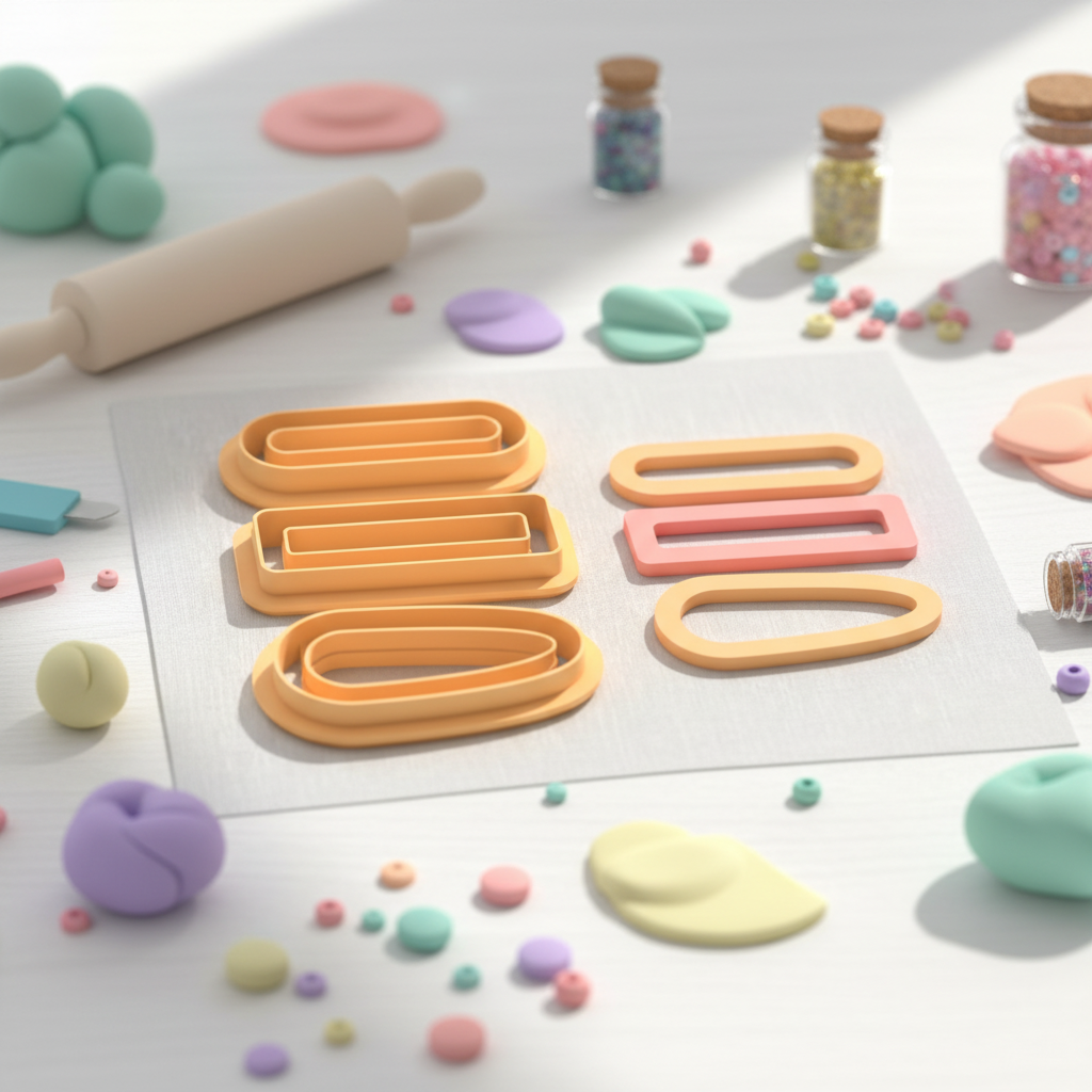 Emporte-pièce barrette formes ovales – cutter pâte polymère accessoires cheveux DIY – 3 modèles au choix A B C – 40 à 60 mm – EP-278 – fabriqué en France