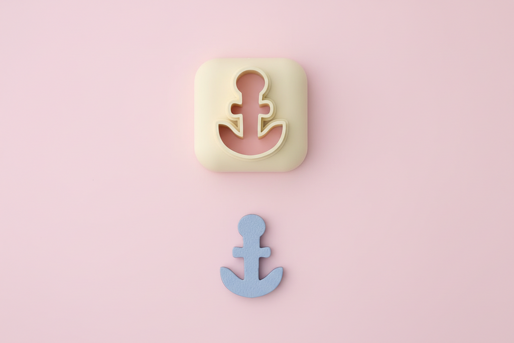 Mini emporte-pièce ancre marine – cutter pâte polymère bijoux DIY breloques – 8 10 12 mm – EP-279 – fabriqué en France
