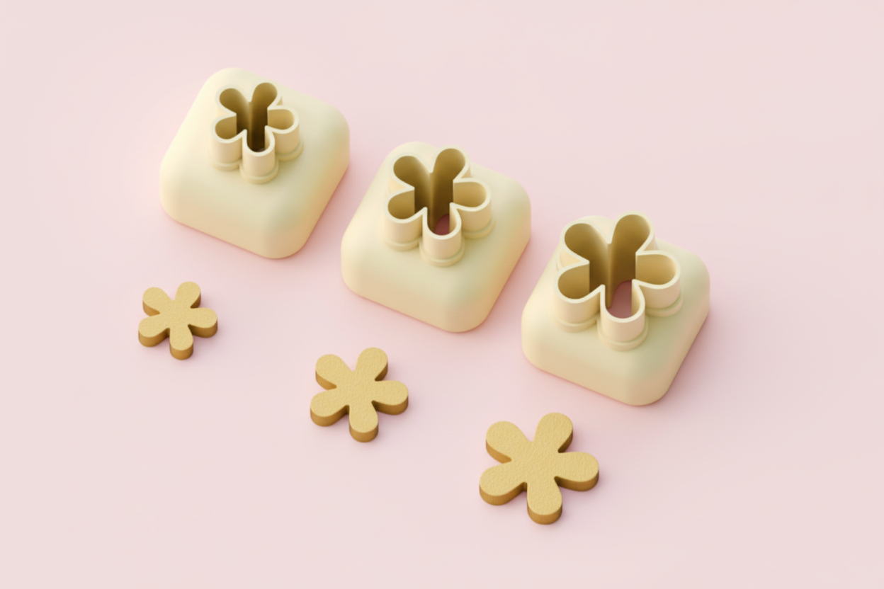 Mini emporte-pièce fleur – cutter pâte polymère bijoux DIY breloques – 8 10 12 mm – EP-281 – fabriqué en France