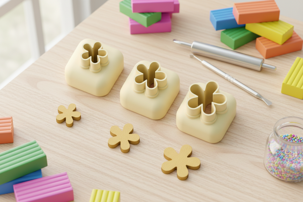 Mini emporte-pièce fleur – cutter pâte polymère bijoux DIY breloques – 8 10 12 mm – EP-281 – fabriqué en France