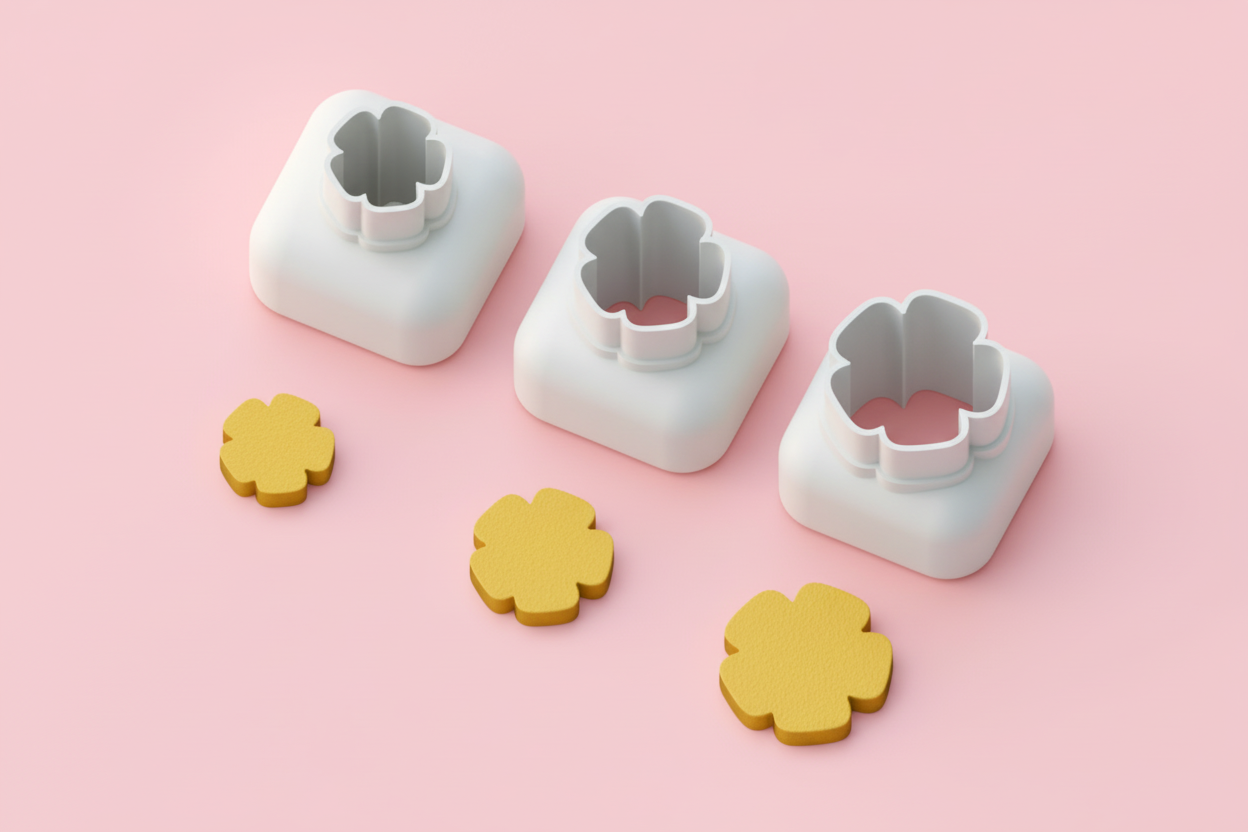 Mini emporte-pièce fleur arrondie – cutter pâte polymère bijoux DIY breloques – 8 10 12 mm – EP-284 – fabriqué en France