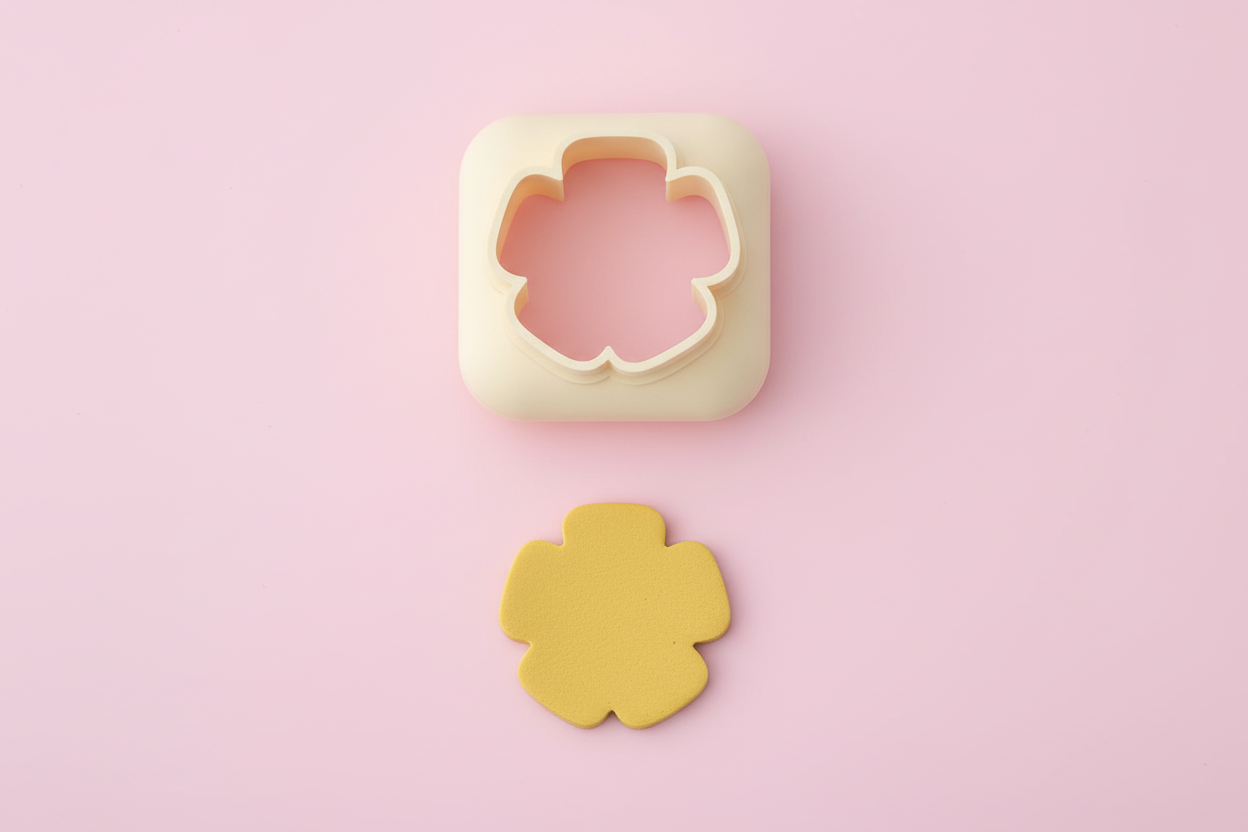 Mini emporte-pièce fleur arrondie – cutter pâte polymère bijoux DIY breloques – 8 10 12 mm – EP-284 – fabriqué en France