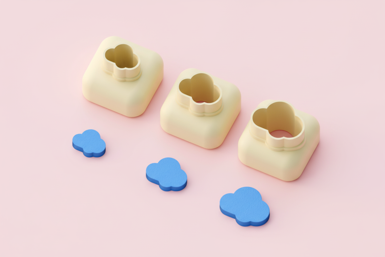 Mini emporte-pièce nuage – cutter pâte polymère bijoux DIY breloques – 8 10 12 mm – EP-285 – fabriqué en France