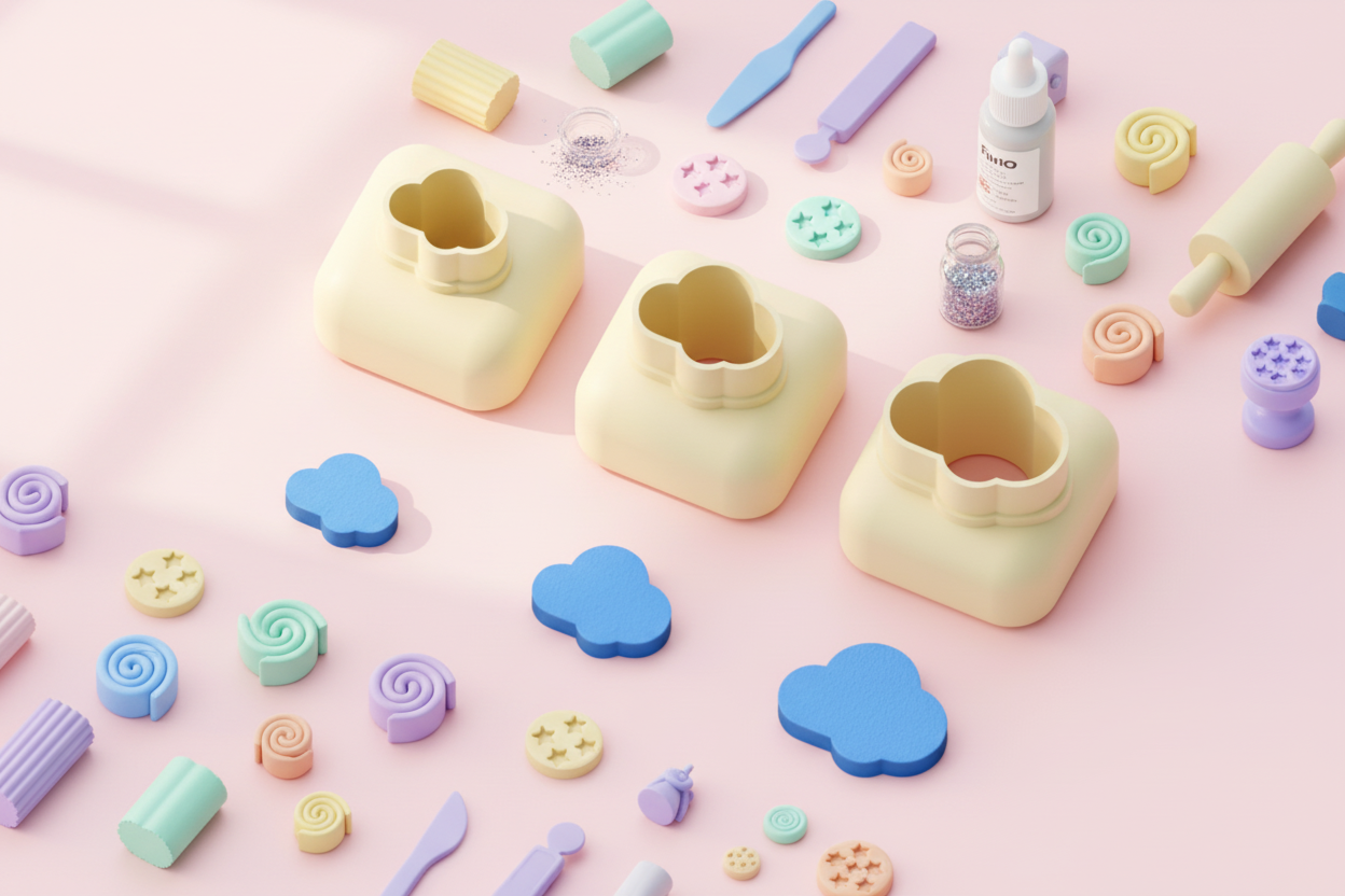 Mini emporte-pièce nuage – cutter pâte polymère bijoux DIY breloques – 8 10 12 mm – EP-285 – fabriqué en France