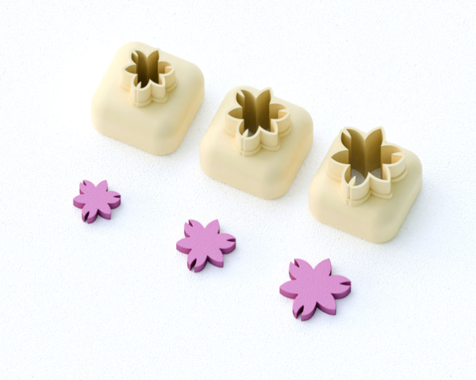 Mini emporte-pièce fleur – cutter pâte polymère bijoux DIY breloques – 8 10 12 mm – EP-293 – fabriqué en France